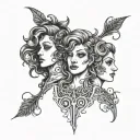 three Gemini tattoo design idea