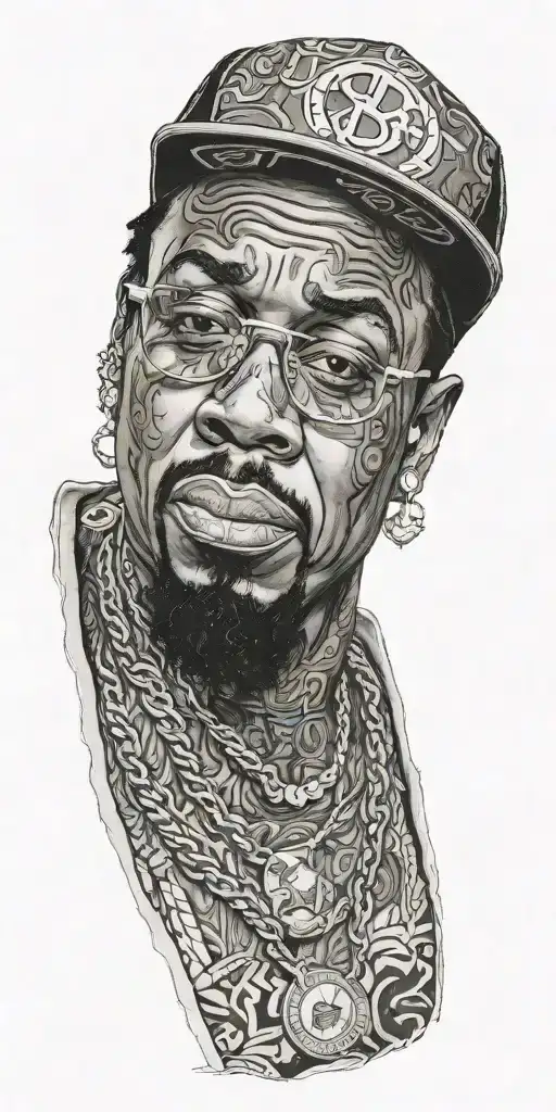 kat Williams comedian pimp in a club with diddy tattoo design idea