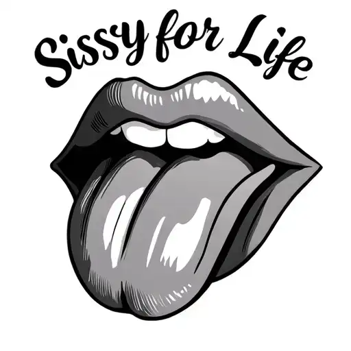 "Sissy for Life" "Sissy for Life" tongue sticking out tattoo design idea