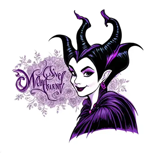 disney maleficent tattoo design idea