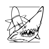 joggers and shark tattoo design idea
