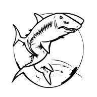 joggers and shark tattoo design idea