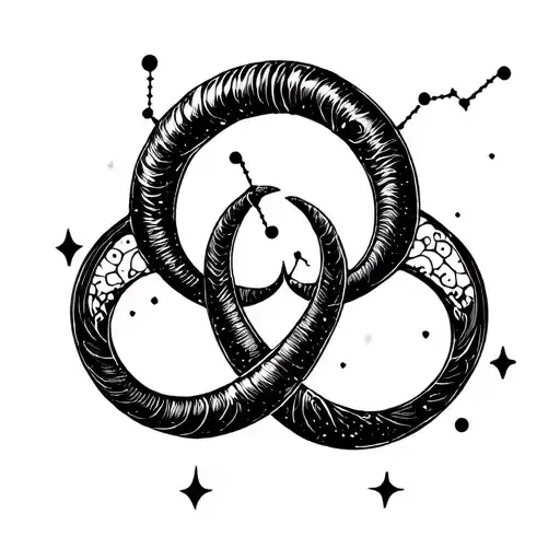 Capricorn constellation intertwined symbolizing the client's love tattoo design idea