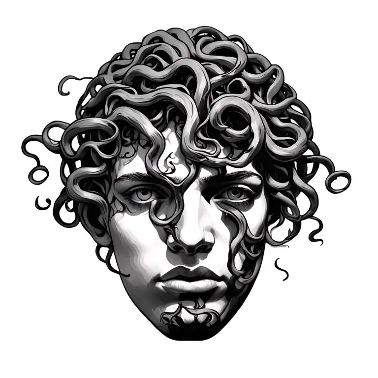 Medusa Face tattoo design idea