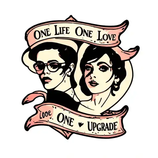 pair tatto one life one love upgrade tattoo design idea