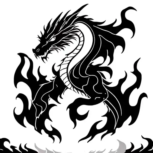 🐉 2. “Fire and Rebirth” ThemeMain Element: A dragon emerging from flames shaped like a rising sun.Meaning: Strength tattoo design idea