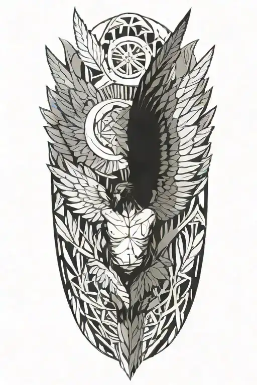 Icarus falling tattoo design idea