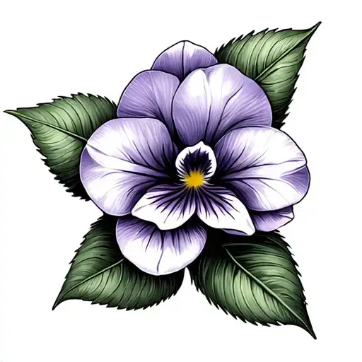 african violet tattoo design idea