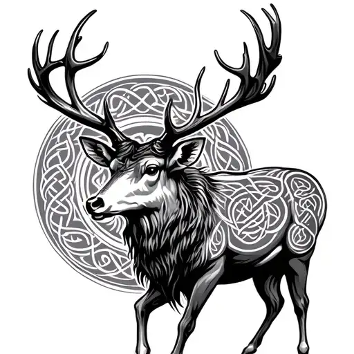 Celtic Stag tattoo design idea