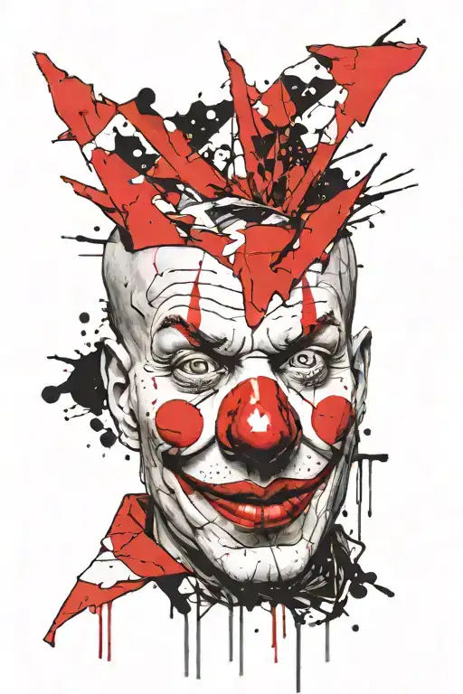 Art the clown face tattoo design idea