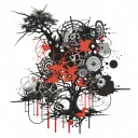 tree abstract compas tattoo design idea