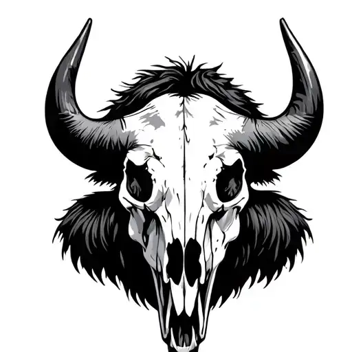 Bison Skull tattoo design idea