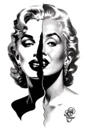 marylin monroe split face/ two tattoo design idea