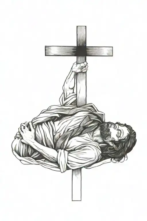 Jesus carrying the cross tattoo design idea