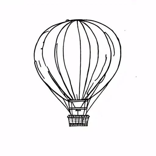 hot air balloon tattoo design idea