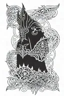 lich king caligraphy tattoo design idea