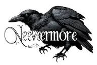 "Nevermore" raven tattoo design idea