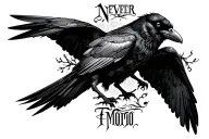 "Nevermore" raven tattoo design idea