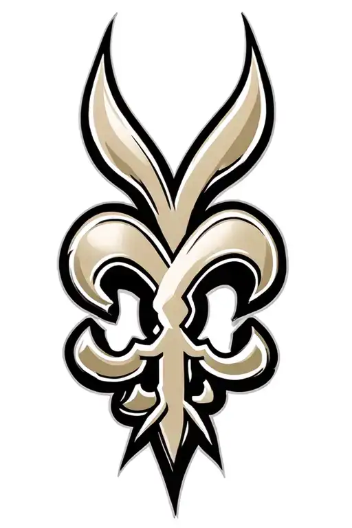 New Orleans saints logo combined with heart tattoo design idea