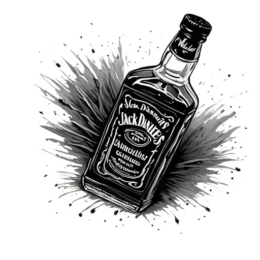 jack daniels bottle tattoo design idea