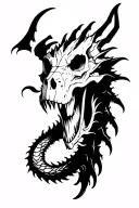 dragon skull nordic runes tattoo design idea