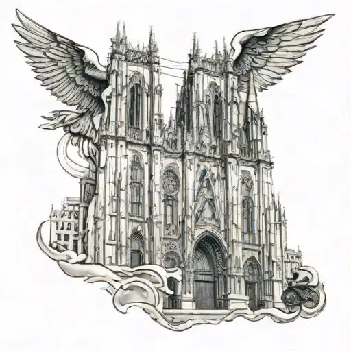 ultras south curve Milan cathedral tattoo design idea