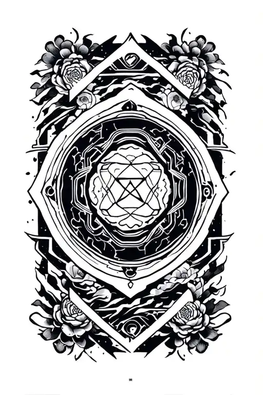 universal hexagram  tattoo design idea
