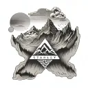 The names Stanley, Mary, Lisa, Michael, Julie, Edwin, Sebastian, Oliver and Vivian written in the shape of a mountain ra tattoo design idea