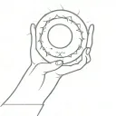 a sun with a hand and a moon tattoo design idea