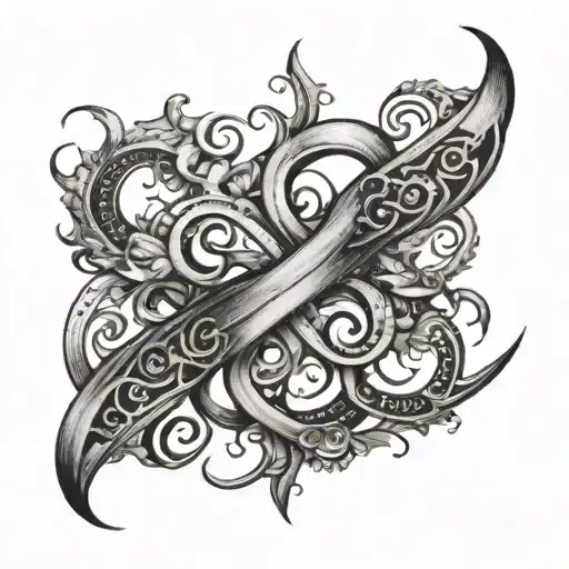 twin flame infinity symbol intertwined tattoo design idea