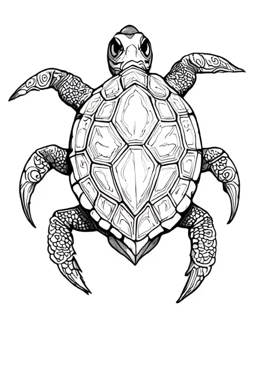 gothic turtle tattoo design idea