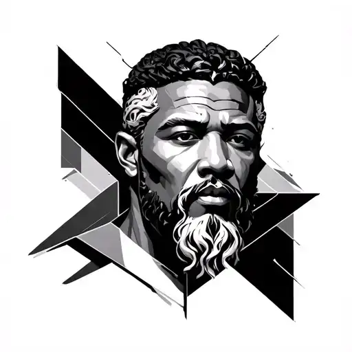 hades Poseidon Zeus Mandela geometric tattoo design idea