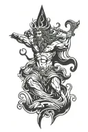poseidon god tattoo design idea