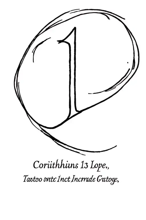 Western 1 Corinthians 13 incorporated tattoo design idea