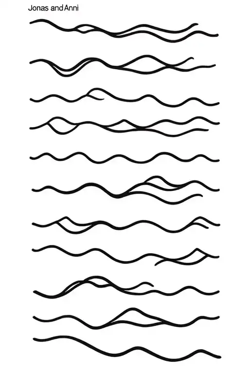 Several waves together with the names Jonas and Anni. tattoo design idea