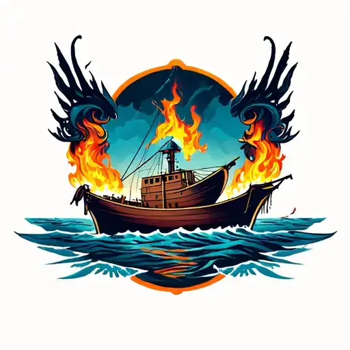 Burn The Boats tattoo design idea