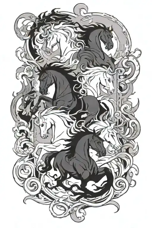 anime 4 horsemen of the apocalypse and the 7 deadly sins tattoo design idea