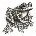 frog waving checkered flag tattoo design idea