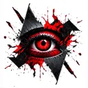 shards of narsil in front of eye of sauron tattoo design idea