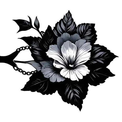 Minimalist Thai flower bracelet, with black tip shark integrated into the bracelet in the direction of the bracelet seen tattoo design idea