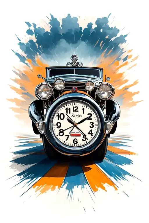 Rockabilly race track stoppuhr tattoo design idea