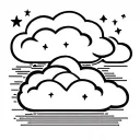 Clouds and stars shading tattoo design idea