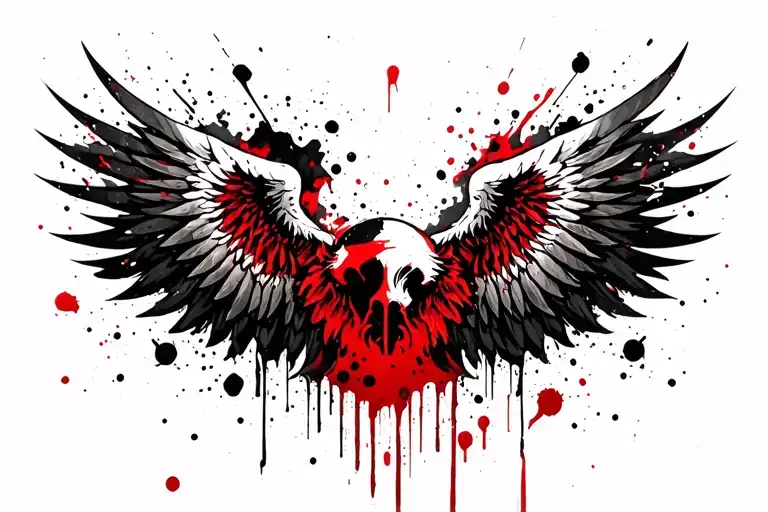 warrior wing attached tattoo design idea