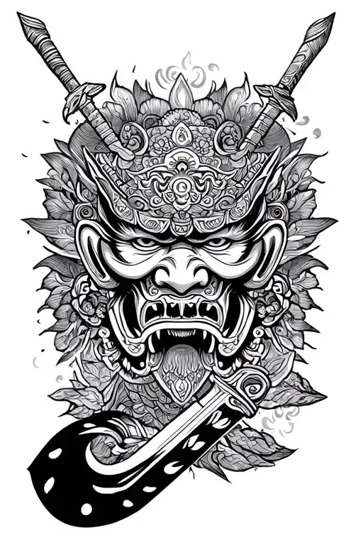 sketch out a barong with a kris dagger. incoperating mandala visayan lines and philippines sun. With batik and ukil  tog tattoo design idea