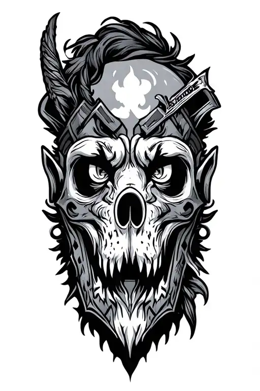 family protector tattoo design idea