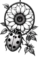 ladybug, sunflower, Disney, dreamcatcher, Maryland tattoo design idea