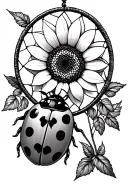 ladybug, sunflower, Disney, dreamcatcher, Maryland tattoo design idea