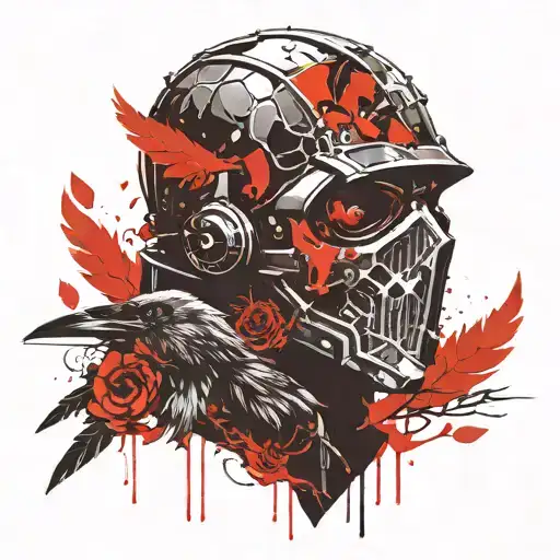 Dishonored mask with a crow tattoo design idea