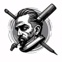 Barber Pole tattoo design idea