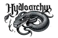 hydra snake with the word hydrarchy tattoo design idea